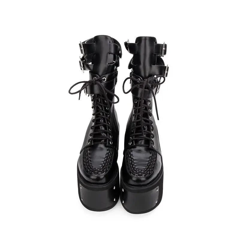 Gothic Harajuku Creepers Platform Boots EG273 2 Gothic Harajuku Creepers Platform Boots EG273 - Image 2
