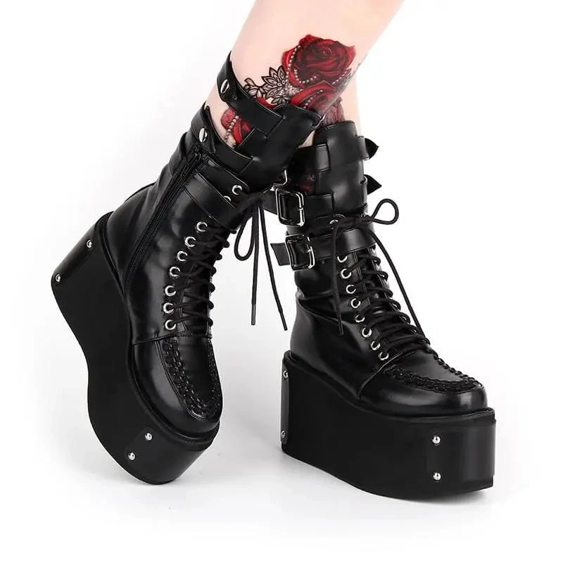 Gothic Harajuku Creepers Platform Boots EG273 3 Gothic Harajuku Creepers Platform Boots EG273 - Image 3