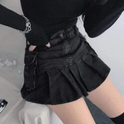 Gothic Harajuku Daring Denim Pleated Skirt EG16491 -EgrilDoll Fashion Outlet Store gothic harajuku daring denim pleated skirt eg16491 275