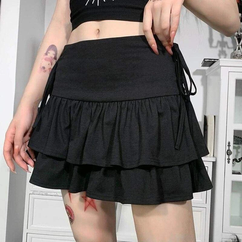 Gothic Harajuku Dark Soul Lace Up Skirt GA020 2 Gothic Harajuku Dark Soul Lace Up Skirt GA020 - Image 2