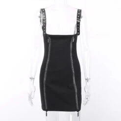 Gothic Harajuku Double Zipper Front Faux Leather Strap Underbust Skirt EG0392 -EgrilDoll Fashion Outlet Store gothic harajuku double zipper front faux leather strap underbust skirt eg0392 258