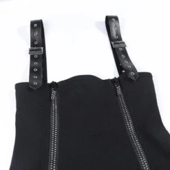 Gothic Harajuku Double Zipper Front Faux Leather Strap Underbust Skirt EG0392 -EgrilDoll Fashion Outlet Store gothic harajuku double zipper front faux leather strap underbust skirt eg0392 992
