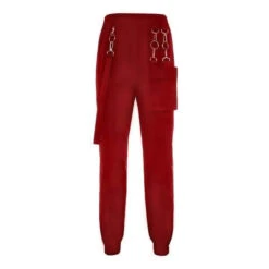 Gothic Harajuku Grunge Buckle Pocket Strap Jogger Pants EG397 -EgrilDoll Fashion Outlet Store gothic harajuku grunge buckle pocket strap jogger pants eg397 burgundy s 963