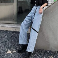 Gothic Harajuku Harness Wide Denim Pants GA088 6 Gothic Harajuku Harness Wide Denim Pants GA088 -EgrilDoll Fashion Outlet Store gothic harajuku harness wide denim pants ga088 149