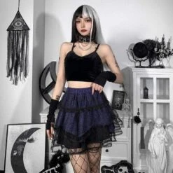 Gothic Harajuku Haunt You Ruffle Skirt GA002 -EgrilDoll Fashion Outlet Store gothic harajuku haunt you ruffle skirt ga002 skirts 411