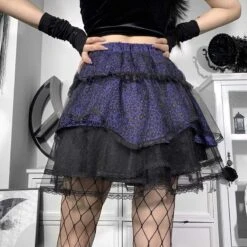 Gothic Harajuku Haunt You Ruffle Skirt GA002 -EgrilDoll Fashion Outlet Store gothic harajuku haunt you ruffle skirt ga002 skirts 714