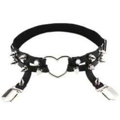 Gothic Harajuku Heart And Spikes Leg Garter Suspender (Available In 8 Colors) EG246 -EgrilDoll Fashion Outlet Store gothic harajuku heart and spikes leg garter suspender available in 8 colors eg246 235
