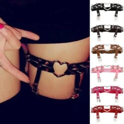 Gothic Harajuku Heart And Spikes Leg Garter Suspender (Available In 8 Colors) EG246