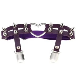 Gothic Harajuku Heart And Spikes Leg Garter Suspender (Available In 8 Colors) EG246 -EgrilDoll Fashion Outlet Store gothic harajuku heart and spikes leg garter suspender available in 8 colors eg246 purple 566