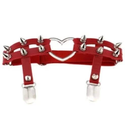 Gothic Harajuku Heart And Spikes Leg Garter Suspender (Available In 8 Colors) EG246 -EgrilDoll Fashion Outlet Store gothic harajuku heart and spikes leg garter suspender available in 8 colors eg246 red 405