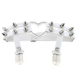 Gothic Harajuku Heart And Spikes Leg Garter Suspender (Available In 8 Colors) EG246 -EgrilDoll Fashion Outlet Store gothic harajuku heart and spikes leg garter suspender available in 8 colors eg246 white 287