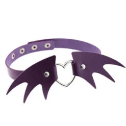 Gothic Harajuku Heart Wings Choker Necklace EG0402 -EgrilDoll Fashion Outlet Store gothic harajuku heart wings choker necklace eg0402 purple 721