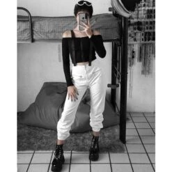 Gothic Harajuku Heartless O-Ring Pants GA077 9 Gothic Harajuku Heartless O-Ring Pants GA077 -EgrilDoll Fashion Outlet Store gothic harajuku heartless o ring pants ga077 139