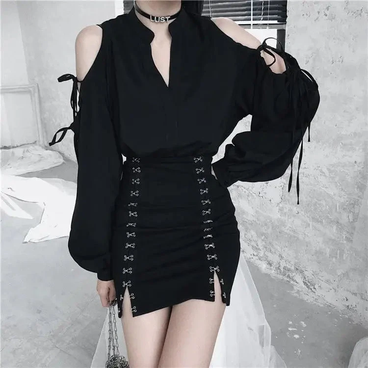 Gothic Harajuku Hook Lock Mini Skirt EG0404 2 Gothic Harajuku Hook Lock Mini Skirt EG0404 - Image 2