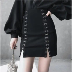 Gothic Harajuku Hook Lock Mini Skirt EG0404