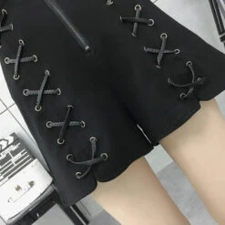 Gothic Harajuku Lace Up High Waisted Shorts EG0408 -EgrilDoll Fashion Outlet Store gothic harajuku lace up high waisted shorts eg0408 527