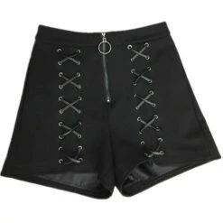 Gothic Harajuku Lace Up High Waisted Shorts EG0408 -EgrilDoll Fashion Outlet Store gothic harajuku lace up high waisted shorts eg0408 890