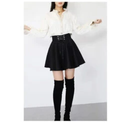 Gothic Harajuku Lace Up Waist Mini Skirt EG001 -EgrilDoll Fashion Outlet Store gothic harajuku lace up waist mini skirt eg001 190