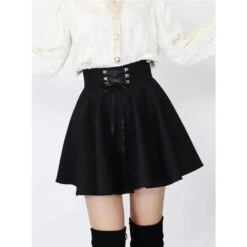 Gothic Harajuku Lace Up Waist Mini Skirt EG001 -EgrilDoll Fashion Outlet Store gothic harajuku lace up waist mini skirt eg001 882