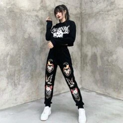 Gothic Harajuku Outta Hell Joggers Pants GA087 -EgrilDoll Fashion Outlet Store gothic harajuku outta hell joggers pants ga087 663