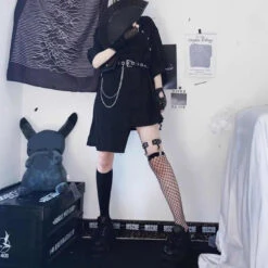 Gothic Harajuku Punk Cheongsam Style Irregular Belted Dress EG0423 -EgrilDoll Fashion Outlet Store gothic harajuku punk cheongsam style irregular belted dress eg0423 598