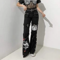 EgrilDoll Fashion Outlet Store -EgrilDoll Fashion Outlet Store gothic harajuku rules to break buckle pants eg565 113