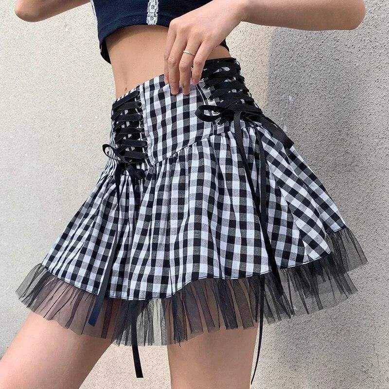 Gothic Harajuku School Dropout Plaid Skirt GA030 3 Gothic Harajuku School Dropout Plaid Skirt GA030 - Image 3
