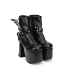 Gothic Harajuku Wings Platform Boots EG263 -EgrilDoll Fashion Outlet Store gothic harajuku wings platform boots eg263 shoes 108