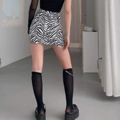 Gothic Harajuku Zebra Mini Skirt GA037 -EgrilDoll Fashion Outlet Store gothic harajuku zebra mini skirt ga037 458