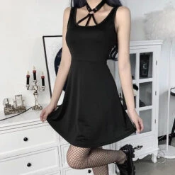 Gothic Harness Halter Mini Dress EG0444 -EgrilDoll Fashion Outlet Store gothic harness halter mini dress eg0444 603