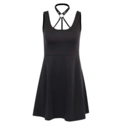 Gothic Harness Halter Mini Dress EG0444 -EgrilDoll Fashion Outlet Store gothic harness halter mini dress eg0444 black s 639