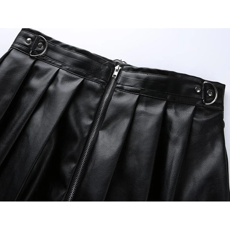 Gothic High Waist Streetwear Black Skirt 4 Gothic High Waist Streetwear Black Skirt - Image 4