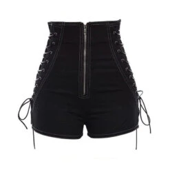 Gothic High Waist Zip Up Shorts EG049 -EgrilDoll Fashion Outlet Store gothic high waist zip up shorts eg049 389