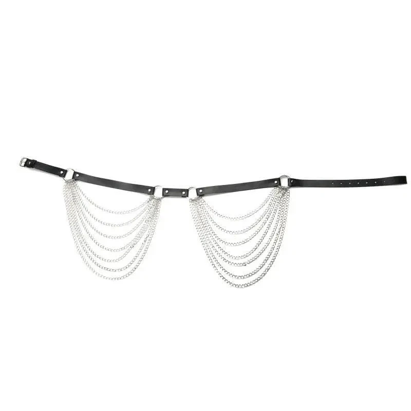 Gothic Hip Chains Faux Leather Belt EG0449 3 Gothic Hip Chains Faux Leather Belt EG0449 - Image 3