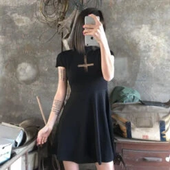 Gothic Hollow Out Inverted Cross Dress EG0452