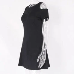 Gothic Hollow Out Moon Cold Shoulder Short Dress EG224 -EgrilDoll Fashion Outlet Store gothic hollow out moon cold shoulder short dress eg224 808