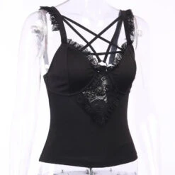 Gothic Hollow Out Pentagram Lace Camisole Tank Top EG350 -EgrilDoll Fashion Outlet Store gothic hollow out pentagram lace camisole tank top eg350 477