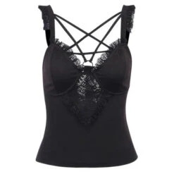 Gothic Hollow Out Pentagram Lace Camisole Tank Top EG350
