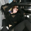 Gothic Hollow Out Tassel Knitted Loose Pullover Top EG243