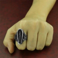Gothic Horror Coffin Stainless Titanium Steel Ring EG0464 -EgrilDoll Fashion Outlet Store gothic horror coffin stainless titanium steel ring eg0464 545
