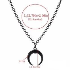Gothic Inverted Crescent Moon Black Necklace EG117 -EgrilDoll Fashion Outlet Store gothic inverted crescent moon black necklace eg117 192