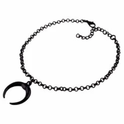 Gothic Inverted Crescent Moon Black Necklace EG117 -EgrilDoll Fashion Outlet Store gothic inverted crescent moon black necklace eg117 740