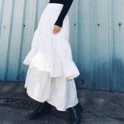 Gothic Irregular Ruffles Long Skirt EG046 -EgrilDoll Fashion Outlet Store gothic irregular ruffles long skirt eg046 161