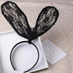 Gothic Lace Bunny Headband EG0480