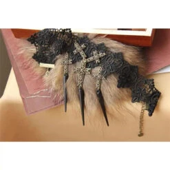 Gothic Lace & Crosses Choker Necklace EG334 -EgrilDoll Fashion Outlet Store gothic lace crosses choker necklace eg334 637