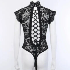 Gothic Lace Hollow Out Back Bodysuit EG0485 -EgrilDoll Fashion Outlet Store gothic lace hollow out back bodysuit eg0485 154