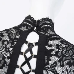 Gothic Lace Hollow Out Back Bodysuit EG0485 -EgrilDoll Fashion Outlet Store gothic lace hollow out back bodysuit eg0485 445