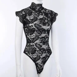 Gothic Lace Hollow Out Back Bodysuit EG0485 -EgrilDoll Fashion Outlet Store gothic lace hollow out back bodysuit eg0485 696