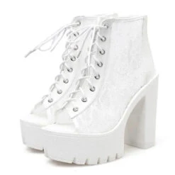 Gothic Lace Peep Toe Boots EG306 -EgrilDoll Fashion Outlet Store gothic lace peep toe boots eg306 603