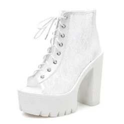 Gothic Lace Peep Toe Boots EG306 -EgrilDoll Fashion Outlet Store gothic lace peep toe boots eg306 white us 4eu 35 919
